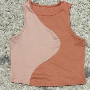 Two-Tone Sleeveless Crop Top